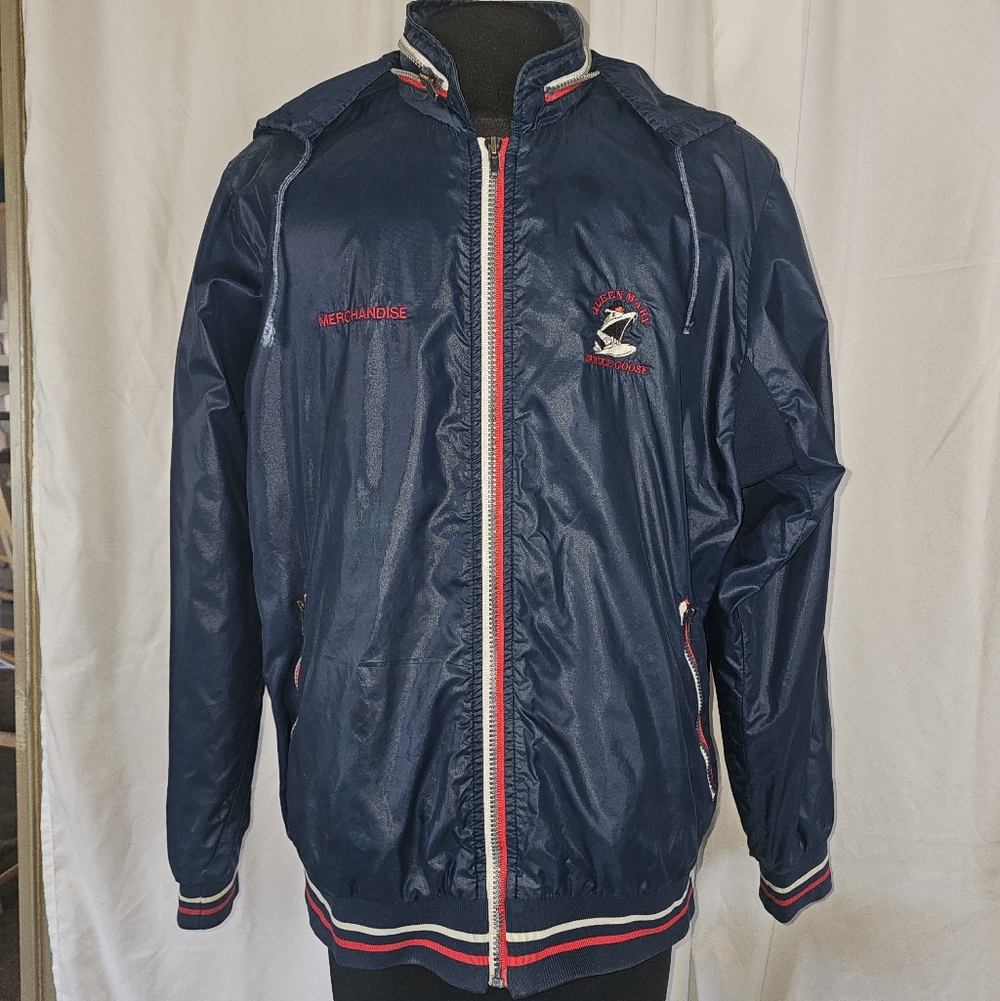 QUEEN MARY Navy Blue Windbreaker Jacket